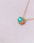 Bridal emerald tulip necklace pendant