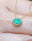 Tulip Colombian emerald necklace