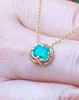 Tulip Colombian emerald necklace