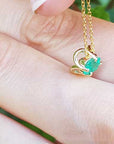 Emerald gold tulip necklace for sale