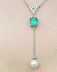 Colombian emerald and pearl necklace