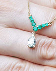Emerald diamond jewelry hand made in USA