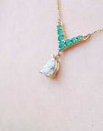 Bridal emerald diamond necklace