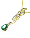 Unique emerald gold necklace