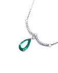 14k white gold emerald necklace