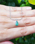 Natural emerald pear cut necklace