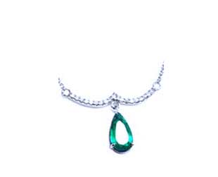 14k gold Colombian emerald necklace