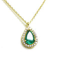 Pear shaped Colombian emerald necklace