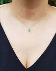 Emerald necklace halo diamond