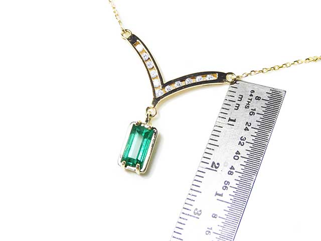 Emerald and diamond necklace for sale