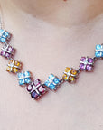 Cluster topaz necklace