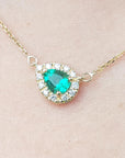 14k gold emerald necklaces