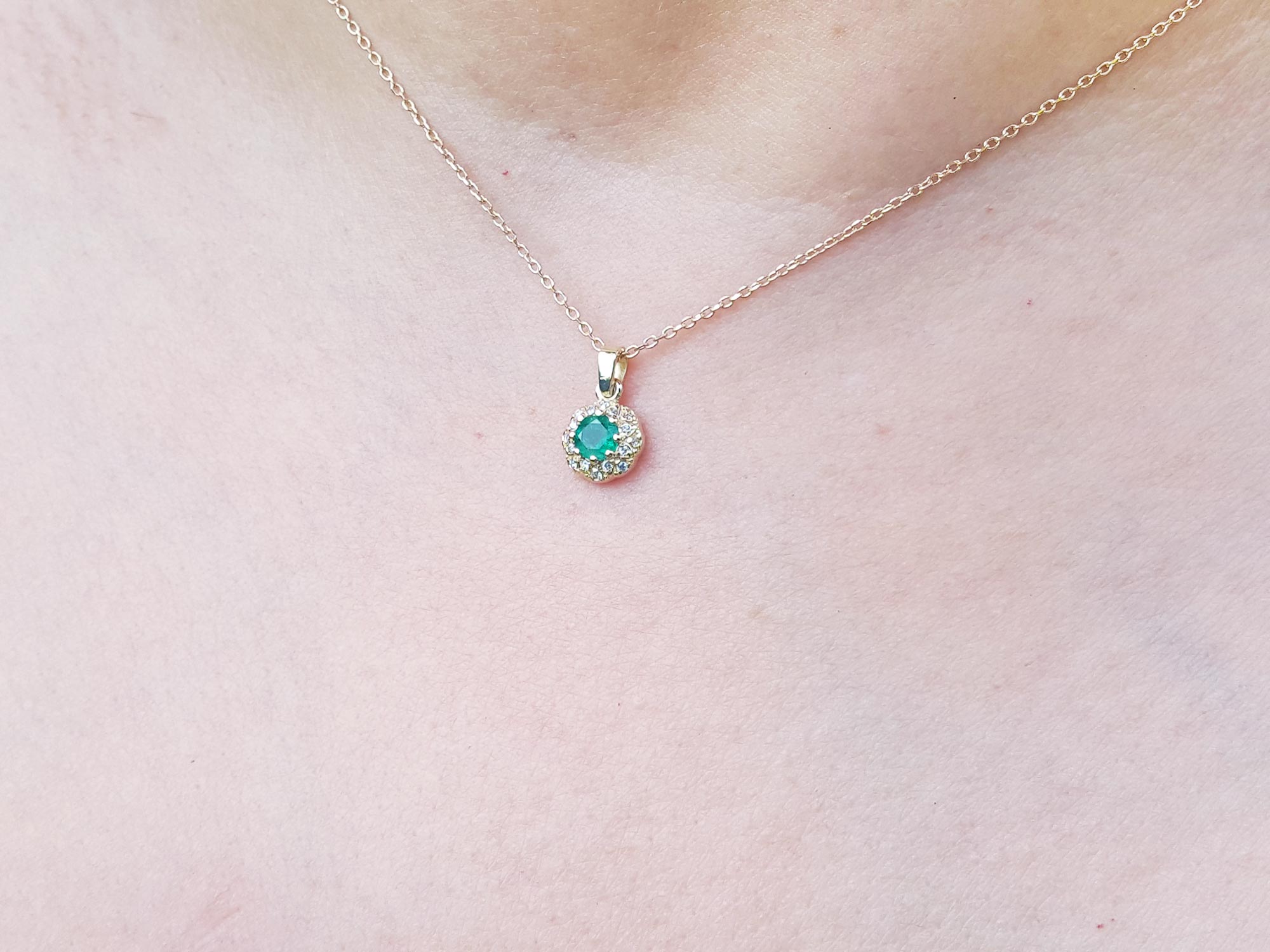 Emerald and diamond necklace