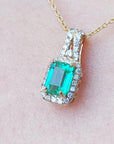 Genuine emerald slider necklace