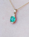 Natural emerald necklace