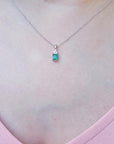 Emerald and diamond necklace