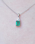 White gold emerald necklace