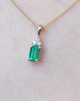 14k gold emerald necklace