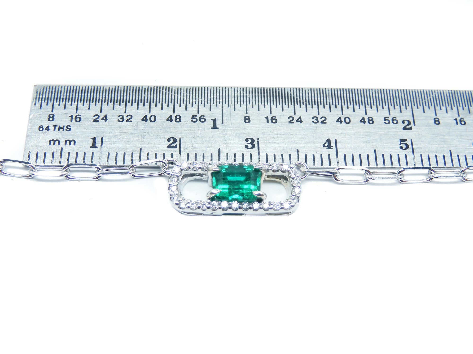 18k emerald necklace paper clip