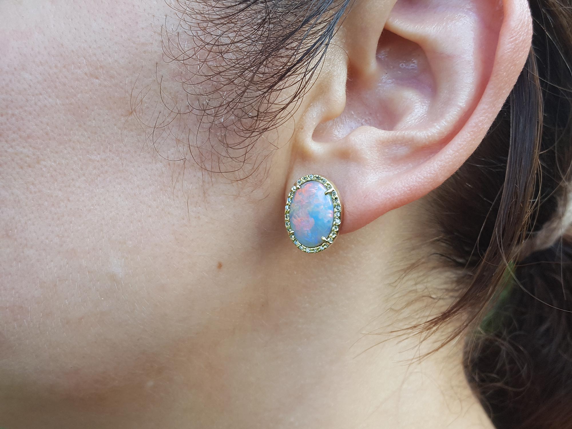 Genuine opal earrings