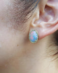 Genuine opal earrings