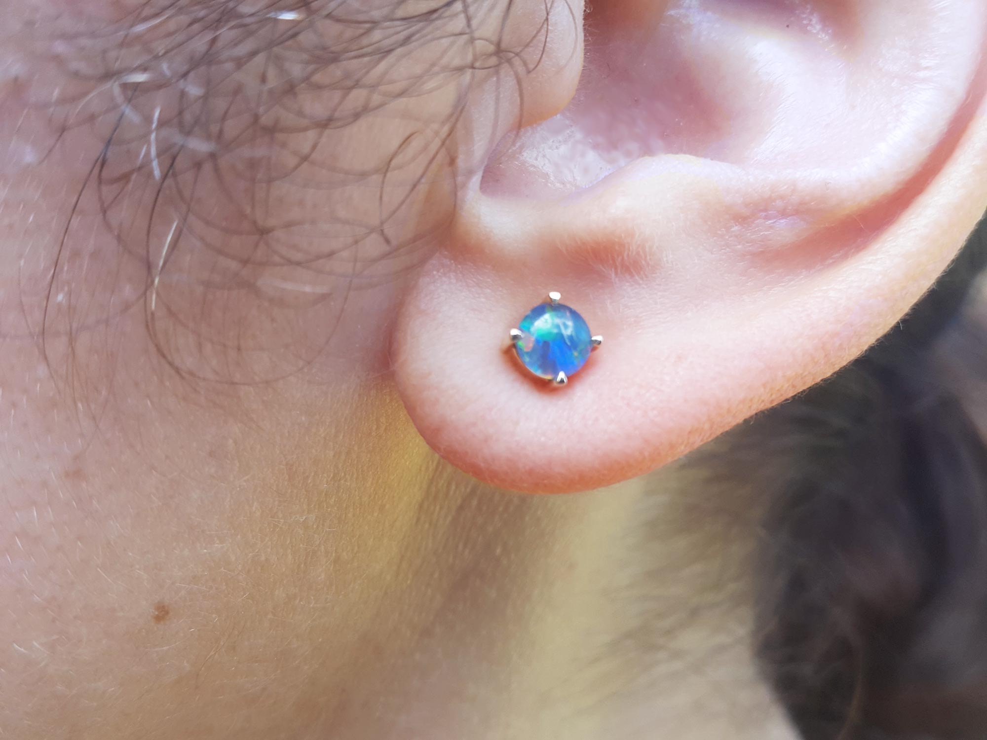 Australian opal stud earrings