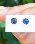 Opal stud earrings