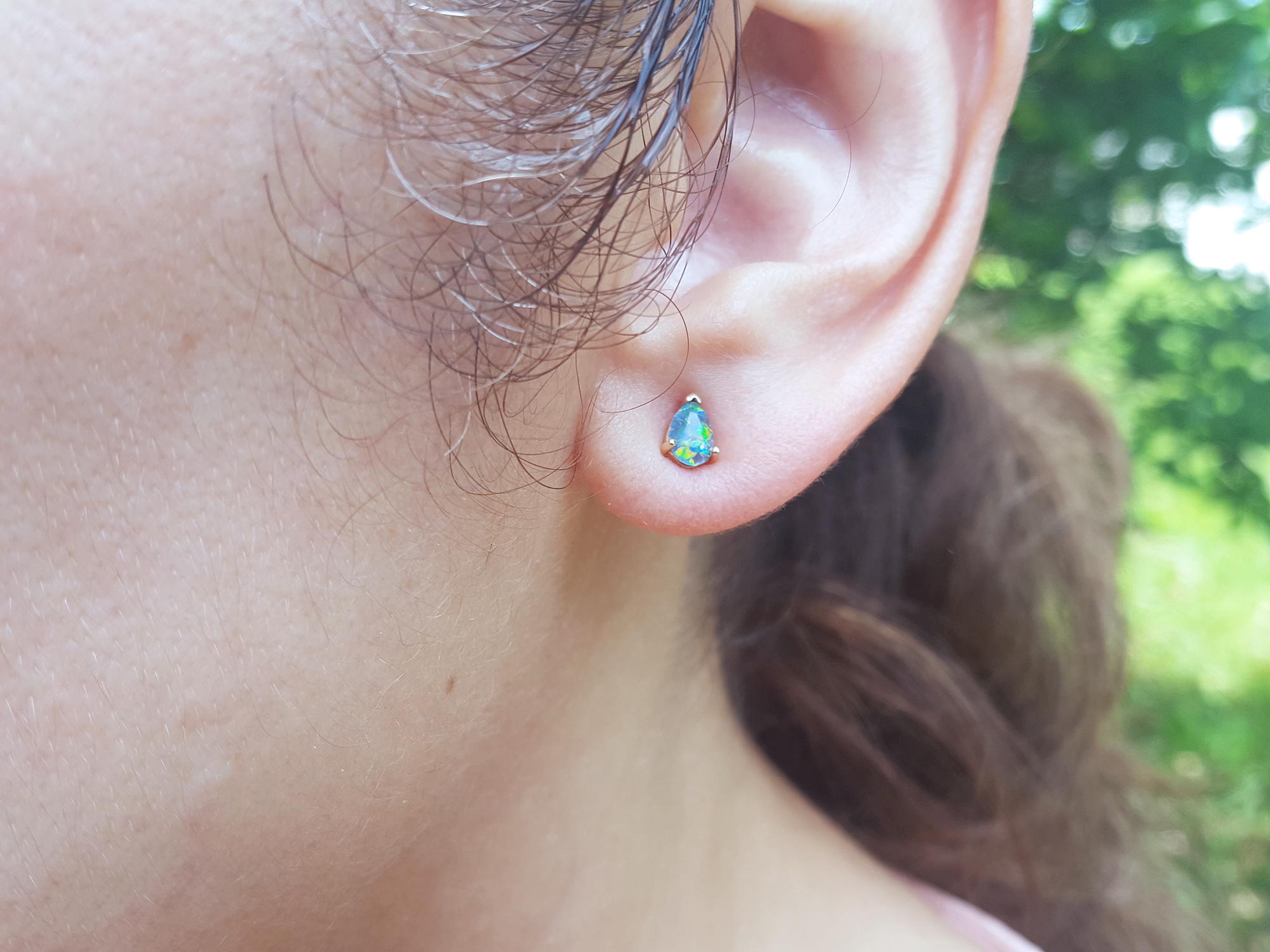 Opal stud earrings