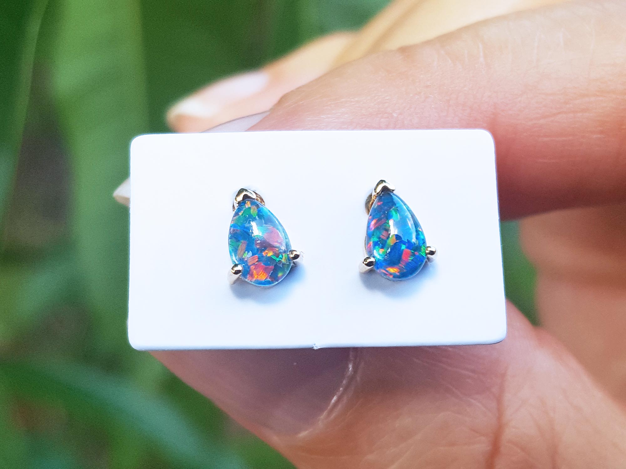 14k gold opal earrings