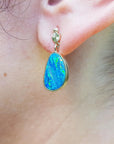 Dangling opal earrings