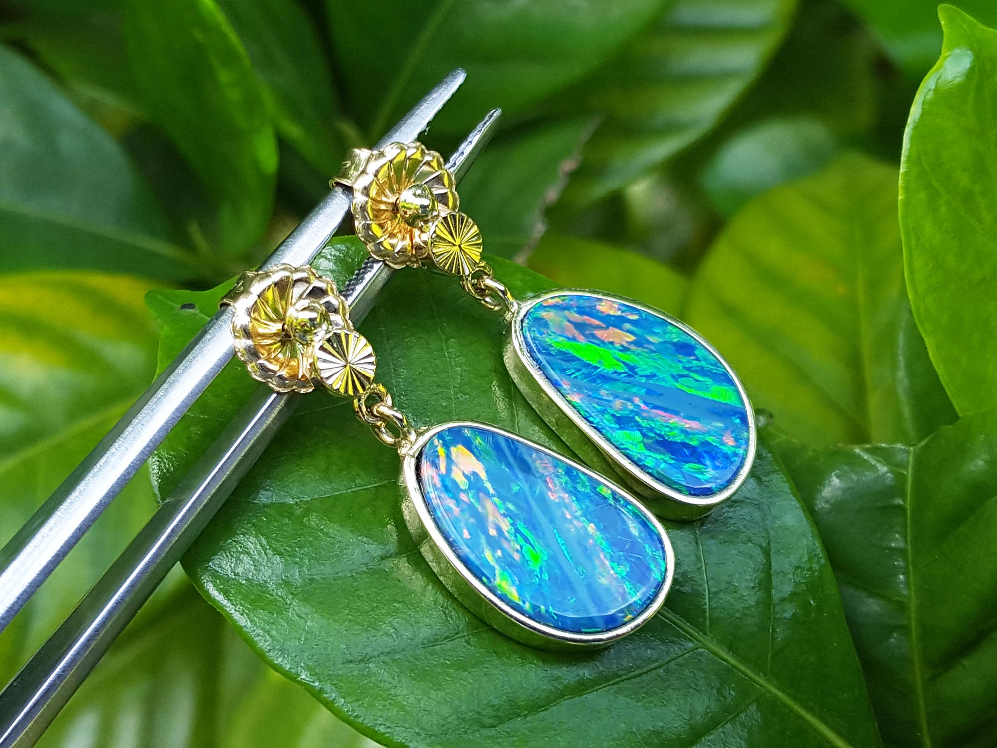 Genuine opal earrings