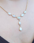 3.94 ct Solid Australian opal necklace 14K Yellow Gold