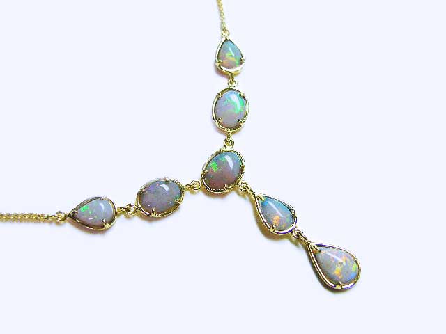 Solid australian opal necklace