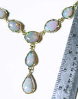 White solid australian opal necklace