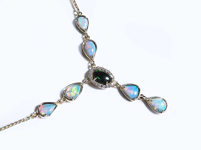 Solid australian opal necklace