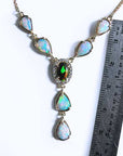 Solid gold opal necklace