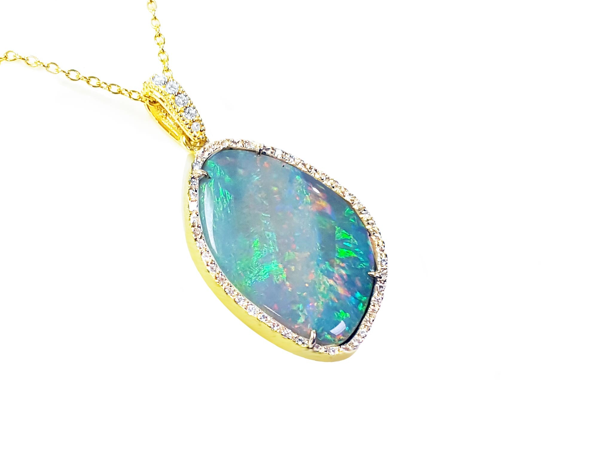 Natural opal pendant necklace