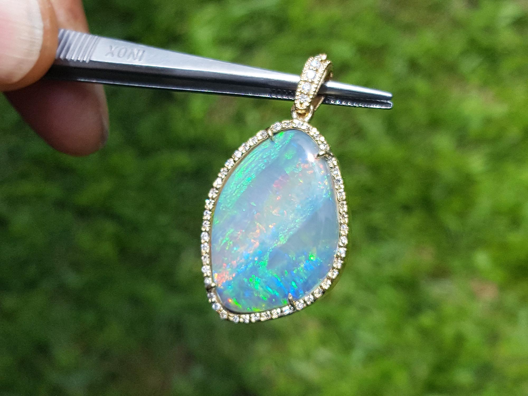 Black Opal Pendant in 14K Yellow Gold - 341-10043