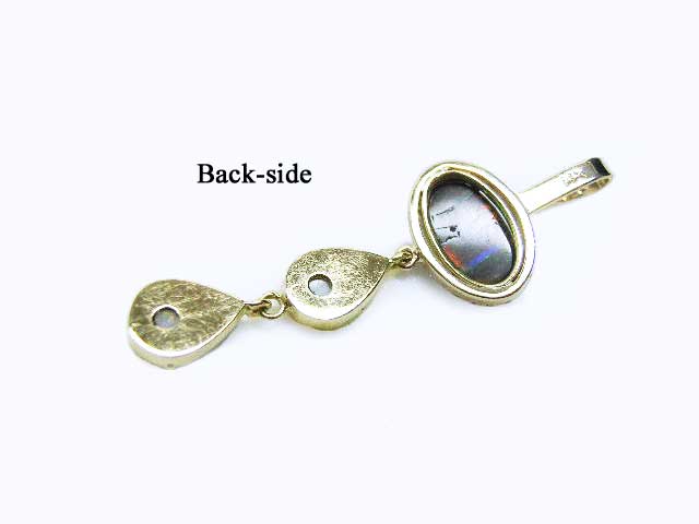 australian solid white and black opal pendant