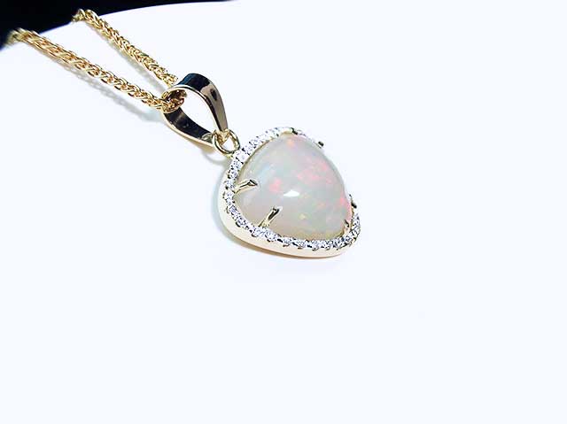 White australian opal pendant