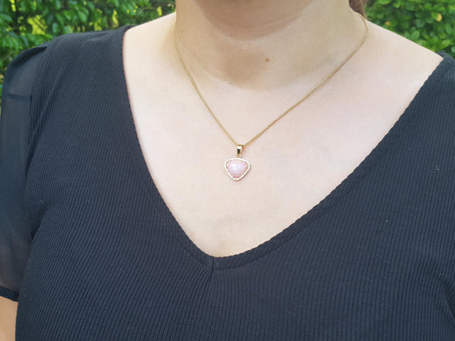 Heart cut australian opal pendant