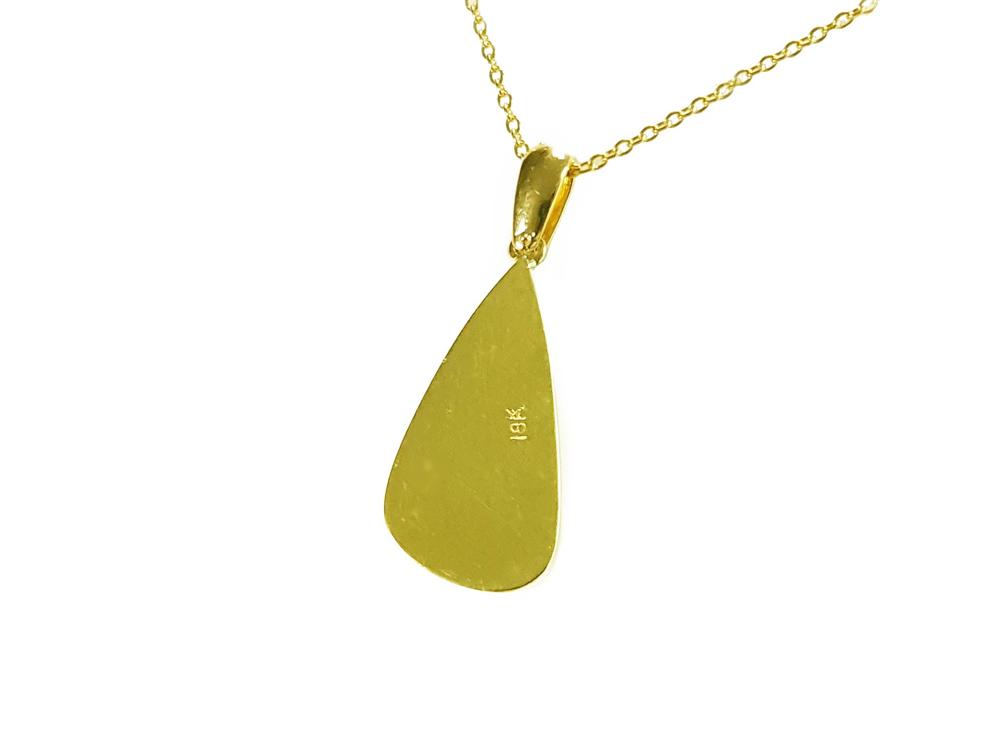 18k yellow fold opal necklace