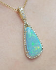 Opal an diamond necklace