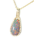 red fiery Australian opal necklace