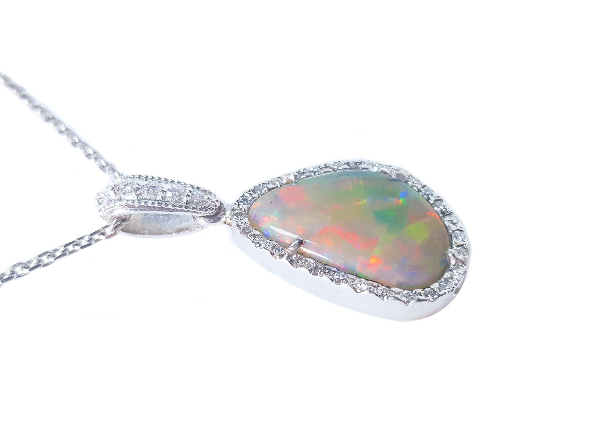 Solid opal necklace