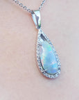 Pear shaped opal necklace