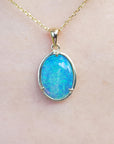 Oval shape opal necklace