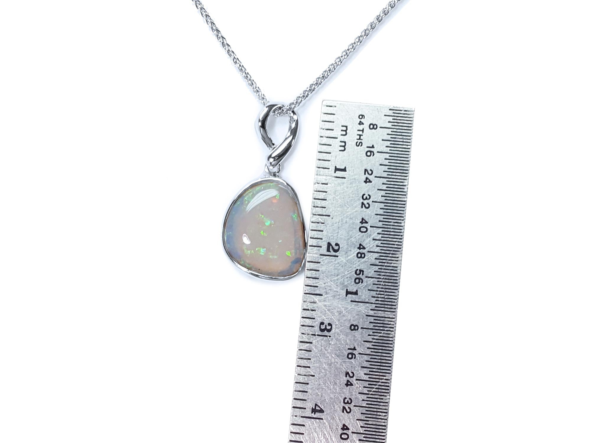 white gold opal necklace