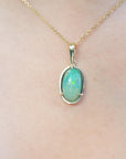 yellow gold opal necklace