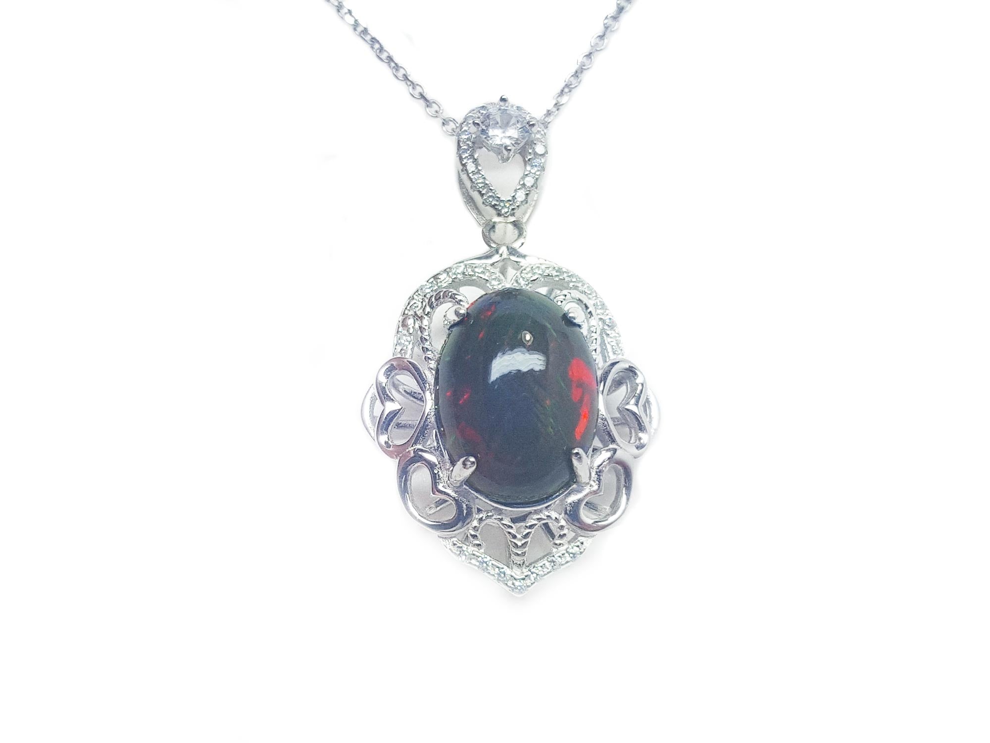 Black opal pendant